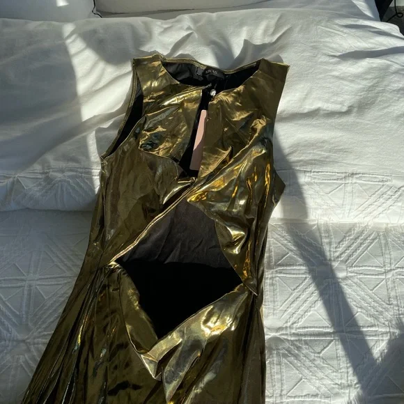 gold maxi dress with cut outs - Picture 2 of 2